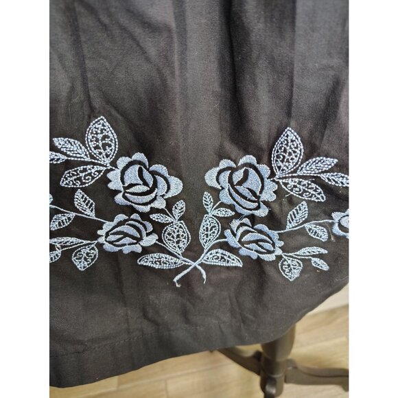 Dirndl Dress Navy Blue Embroidered Flower Oktoberfest Corset Size 38, US Medium - Picture 3 of 8